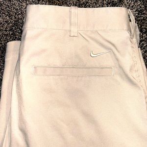 Nike Golf Dri Fit Flat Front Tech Pant Mens 34X32 Khaki Tan Stretch Chino